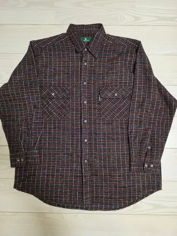 IVY BROTHERS 체크 플란넬 셔츠 아크릴 3L 보르도