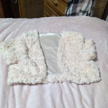 베이지 퍼 볼레로 파티용 M 사이즈