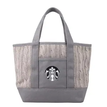 Starbucks 토트백 대만 한정판 니트 고데스 케이블 짜임