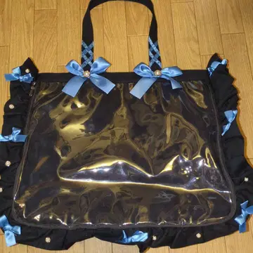 자카마트 A3 프릴 디자인 이타백용 토트백 블랙