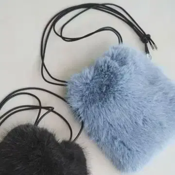 [ 새상품 ] UNITED ARROWS 인조 모피 드로스트 백 블루