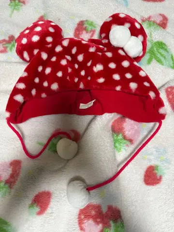 미니 미니 마우스 도트 폼폼 포함 팬캡