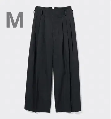 GU beautiful people 턱 와이드 팬츠 M 블랙