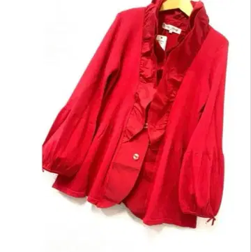 슈퍼 뷰티 타프타 옷깃 소매 봉긋 사라사라 자켓 가디건