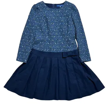 M'S GRACY 원피스 꽃무늬 리본 40 블루 계열 울