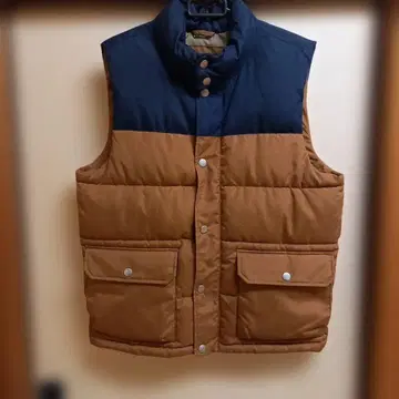 새상품급 올드 네이비 다운 베스트 네이비/브라운 남성용 M