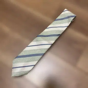 298 SHIPS 그린 파랑 스트라이프 넥타이