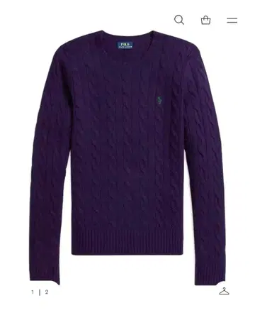 폴로 랄프로렌 케이블 울 캐시미어 크루넥 스웨터