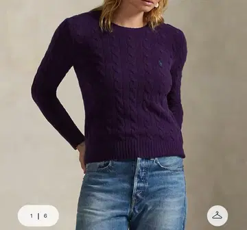 폴로 랄프로렌 케이블 울 캐시미어 크루넥 스웨터