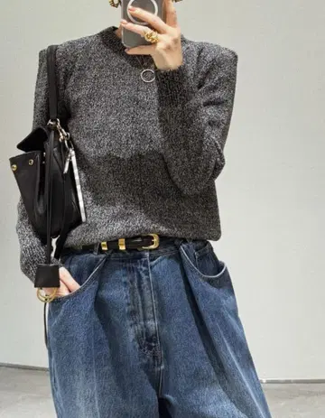 MACHATT 믹스 숄더 니트