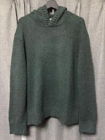 COS 부클 니트 후디 다크 그린 M