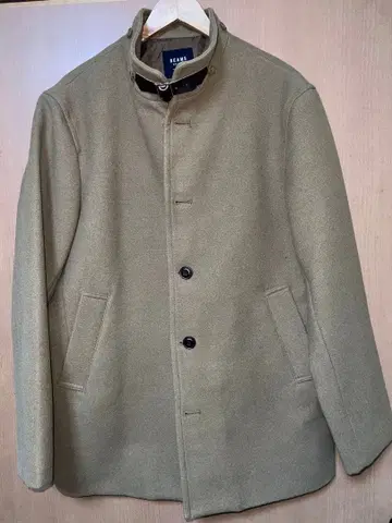 울 캐주얼 코트 올리브 그린