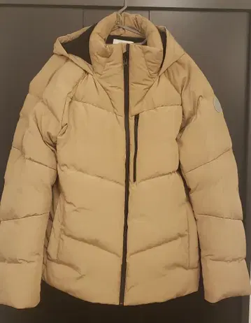 ELKEX 베이지 후드 부착 다운 자켓