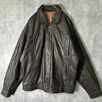 소가죽 짧은 기장 가죽 자켓 카우하이드 브라운 천연 가죽 빈티지