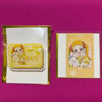 프리큐어 콜라보 카페 네임 배지 미니 포토카드 우라라