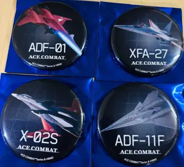 에이스 컴뱃 30주년 메탈풍 기체 캔뱃지 4종 세트