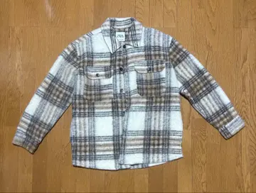 ZARA 체크 무늬 플리스 자켓 L