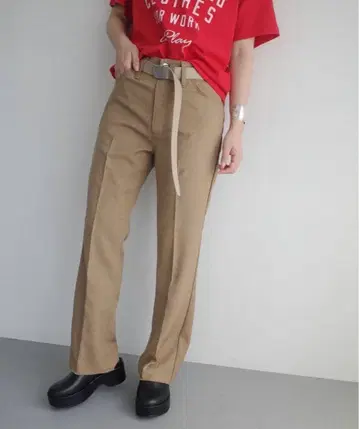 SLOBE IENA 별주 Wrangler 베이지 플레어 팬츠