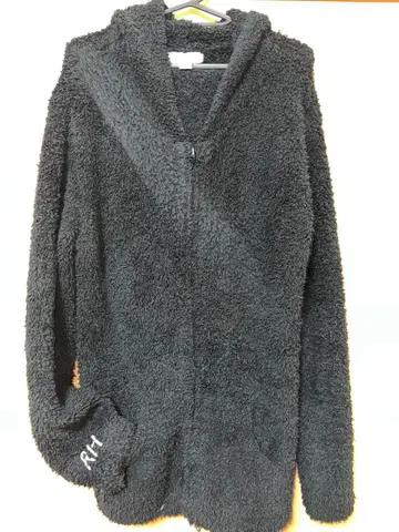 플리스 자켓 다크 그레이 후드 부착