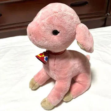 오스와리 치즈 시나다 봉제 인형 염소 핑크 레트로