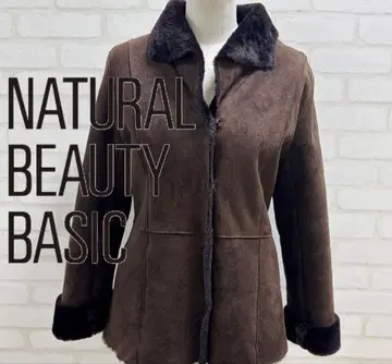 새상품급 NATURAL BEAUTY BASIC 브라운 무스탕 코트