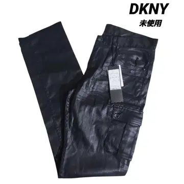 DKNY 코팅 팬츠 블랙 카고 팬츠 워셔블 69049