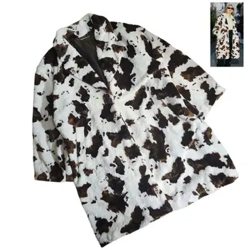 atmos 카우 패턴 보아 플리스 소재 체스터 코트풍 겉옷 소 85111