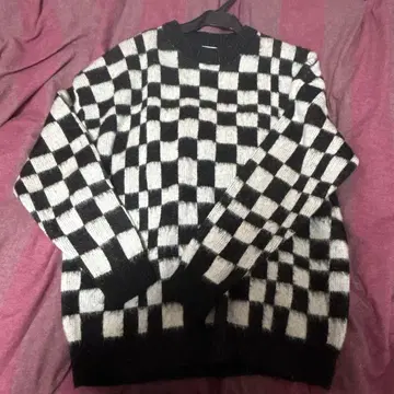 OREO 체크 무늬 긴팔 니트 스웨터