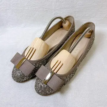 DIANA 글리터 라메 리본 포함 플랫슈즈 24