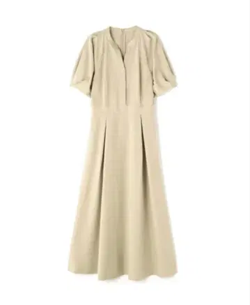 NATURAL BEAUTY BASIC 린넨라이크 형태 플레어 원피스