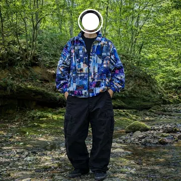 나일론 자켓 L 사이즈 남성용 사이버 펑크풍