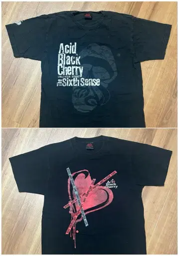 Acid Black Cherry 티셔츠 2장 세트 (프리 사이즈)