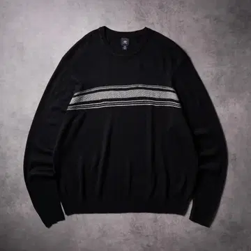 00s DOCKERS 크루넥 보더 니트 블랙