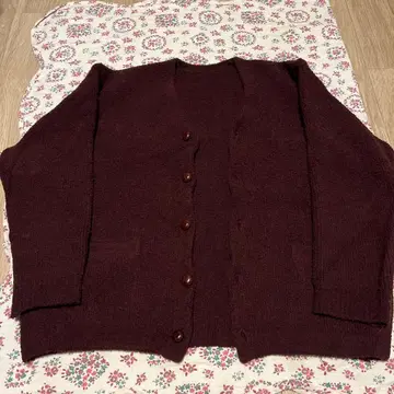 Kinema 버건디 파일 가디건 S