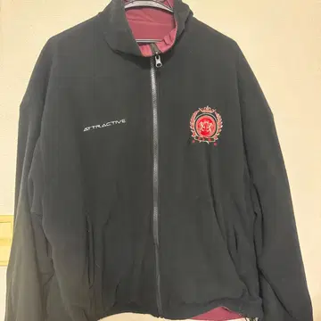 ATRACTIVE 리버서블 나일론 자켓 블랙 와인 레드