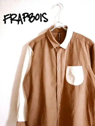 D222283 FRAPBOIS 크라프트 터치 배색 절개 셔츠