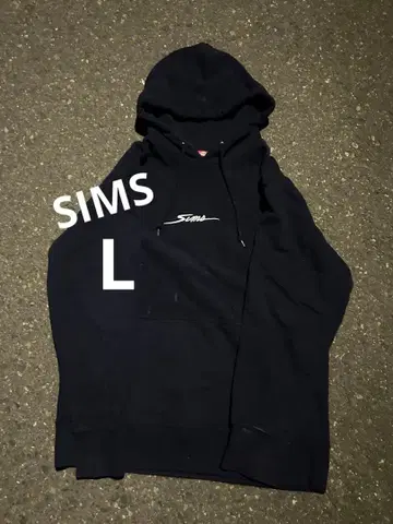 Sims snowboard 로고 네이비 후드티