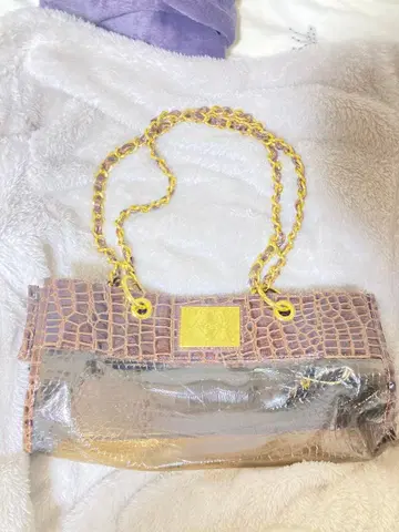 클리어 브라운 크로커다일풍 파티 백