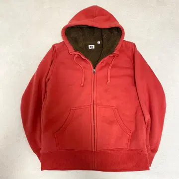 새상품급 00s 올드 유니클로 보아 지퍼 후드티 L 두꺼움 방한 페이드