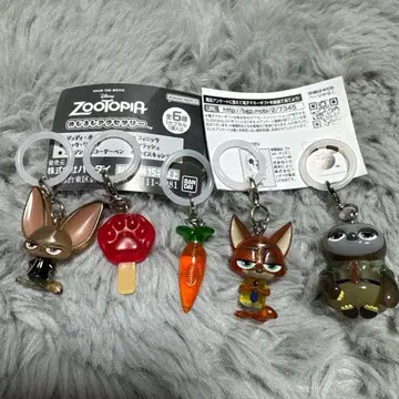 새상품 주토피아 메지루시 액세서리 아크릴 키링 5개 세트