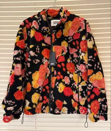 SNS 플리스 자켓 꽃무늬