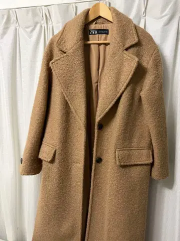 ZARA 부클레 오버코트 S 사이즈 카멜
