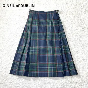 [ 새상품급 ] 오닐 오브 더블린 소가죽 벨트 울 플리츠 스커트 GB10