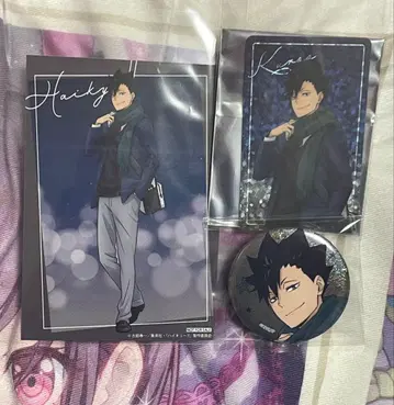 하이큐 코스모 월드 특전 캔뱃지 홀로그램 카드 쿠로오 테츠로