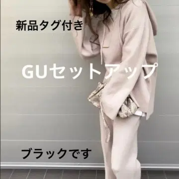 [ 미개봉 새상품 ] GU 셋업 팬츠와 후디 블랙 XL XXL