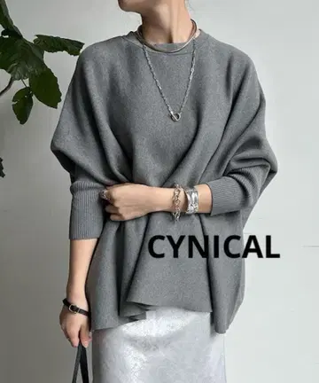 [ 미사용 택 포함 ] cynical 시니컬 돌먼 니트 그레이