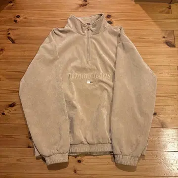 TOMMY JEANS 코듀로이 하프 지퍼 자켓 XL