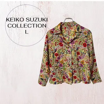 KEIKO SUZUKI COLLECTION 꽃무늬 블라우스 L 컬러풀