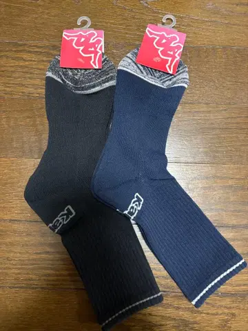 카파 리브 삭스 2켤레 세트 네이비 블랙