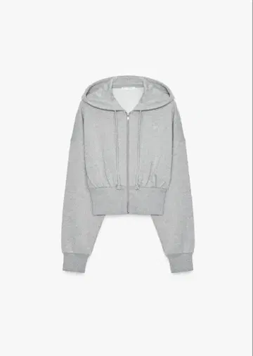 ZARA 크롭 메탈릭 실 스웨트 셔츠 후드티